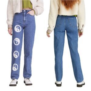 PacSun -24 Eco Yin & Yang High Rise Boyfriend Jeans Size 24 Medium Wash Blue NWT